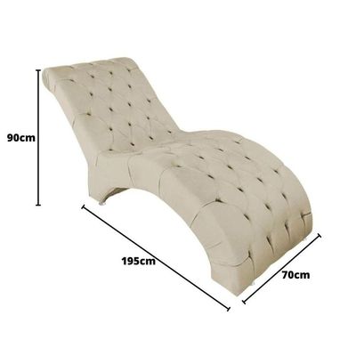 Recamier Divã Espreguiçadeira Para Sala Cliníca Aline Suede Bege