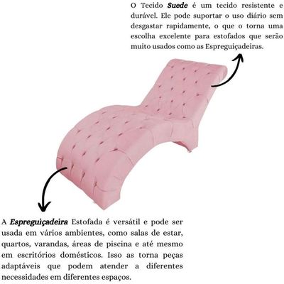 Recamier Divã Espreguiçadeira Para Sala Cliníca Aline Suede Rosê