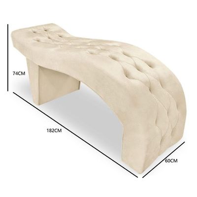 Maca Estofada Capitonê Clínica Salão Estética Suede Eduarda Bege