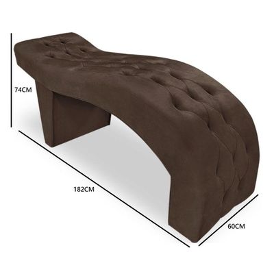 Maca Estofada Capitonê Clínica Salão Estética Suede Eduarda Marrom