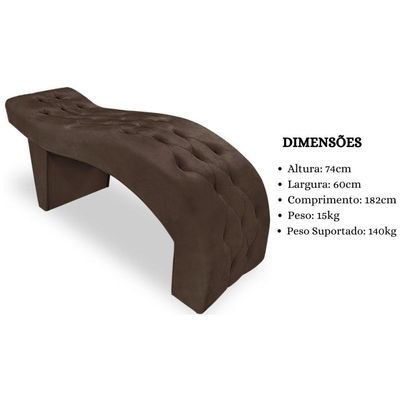 Maca Estofada Capitonê Clínica Salão Estética Suede Eduarda Marrom