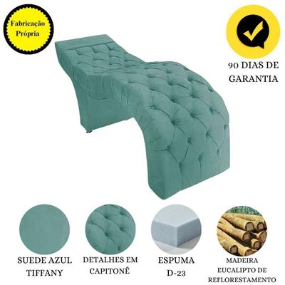 Maca Estofada Estética Cílios Salão Spa Suede Yasmim Azul Tiffany