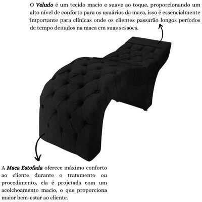 Maca Estofada Estética Cílios Salão Spa Veludo Yasmim Preto