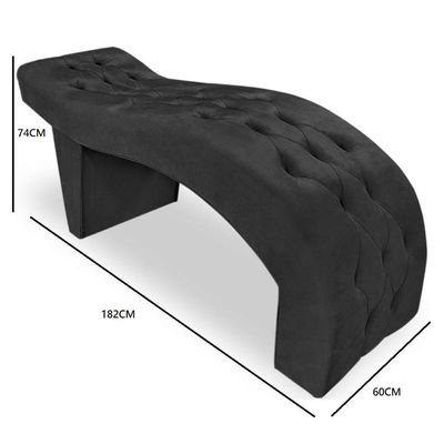 Maca Estofada Capitonê Clínica Salão Estética Suede Eduarda Preto