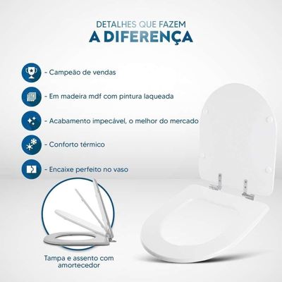 Assento Sanitário Soft Close Smart Preto Para Vaso Celite