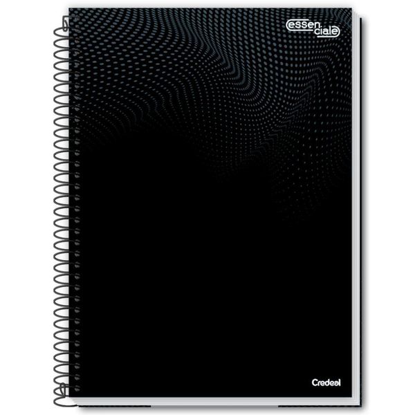 Caderno Espiral Universitário A4 10 Matérias 160 Folhas Essenciale Credeal Preto
