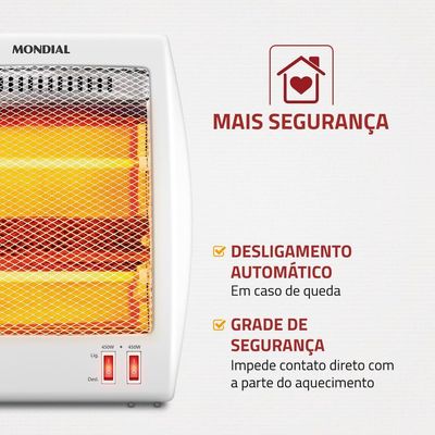 Aquecedor Quartzo Comfort Air III Mondial Branco/Cinza 900W A-16 220V