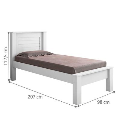 Cama Solteiro Roma Branco Com Colchão