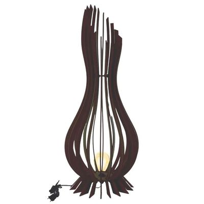 Abajur Grande De Chão Ana Maria Mdf Luminária - Marrom Tamanho 75x23cm