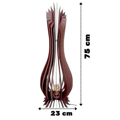 Abajur Grande De Chão Ana Maria Mdf Luminária - Marrom Tamanho 75x23cm