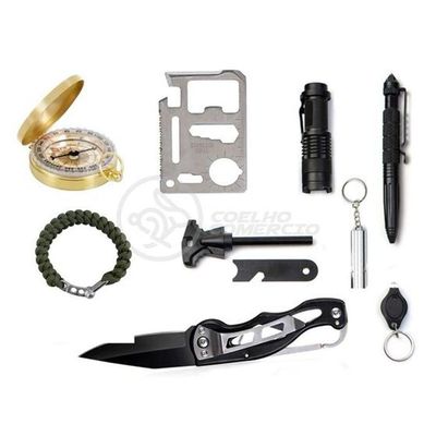 Kit Camping De Sobrevivência Brillante Torcia Led Tz-1