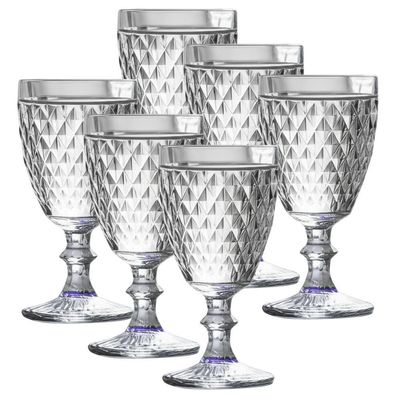 Conjunto 6 Copos Vidro Bico De Abacaxi Elegante
