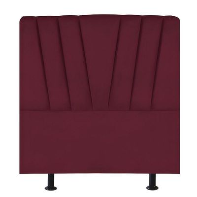 Cabeceira Estofada Cama Box Solteiro 90 Cm Louise Suede Bordô