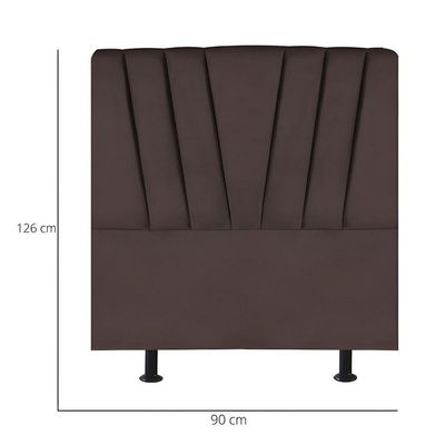Cabeceira Estofada Cama Box Solteiro 90 Cm Louise Corino Marrom