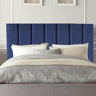 Cabeceira Estofada Cama Box Solteiro 90 Cm Laura Veludo Azul Marinho