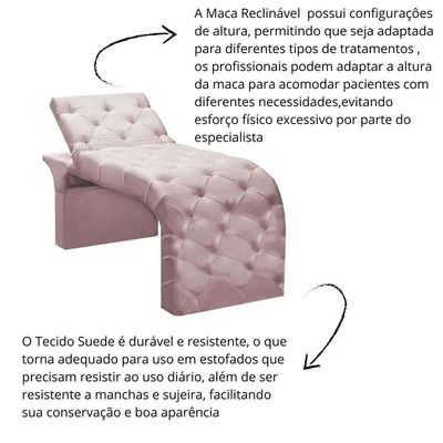 Maca Estofada Estética Cílios Regulável Spa Suede Eloísa Rosê