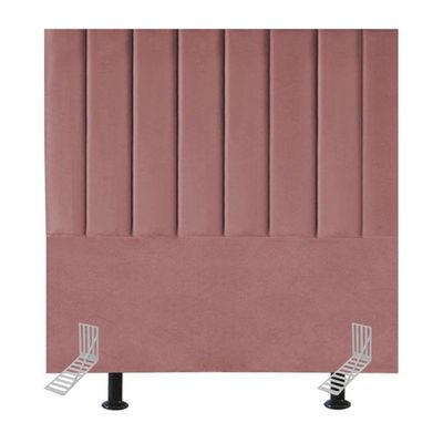 Cabeceira Estofada Cama Casal 140 Cm Luana Veludo E Frame Rosé