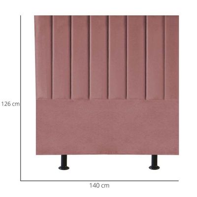 Cabeceira Estofada Cama Casal 140 Cm Luana Veludo E Frame Rosé