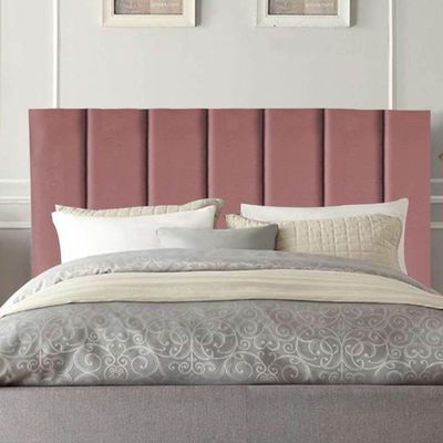 Cabeceira Estofada Cama Casal 140 Cm Luana Veludo E Frame Rosé