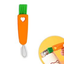 Escova De Limpeza Multiuso Para Teclado Cantos Frisos Notebooks 3 Em 1 Cor:laranja