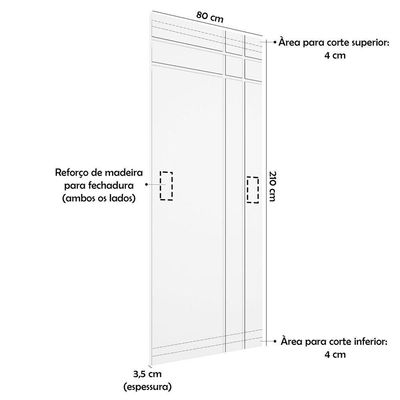 Porta De Madeira Frisada U.v 210cm X 80cm - R40t Cerejeira
