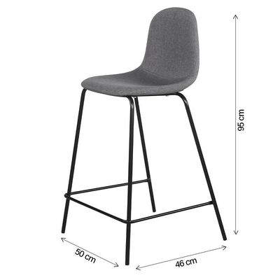 Banco Alto Decorativo Estofado Alegra Cinza Overseas