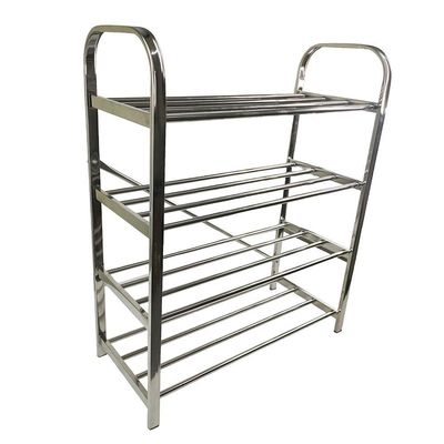 Sapateira Prateleira Inox 4 Andares 12 Pares Organizador Calçado Sapato Corredor Hall De Entrada