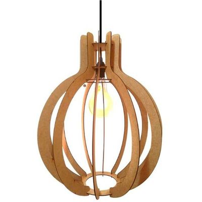 Luminária Teto Tipo Pendente Jupiter Mdf - Completa Cor: Mdf Cru