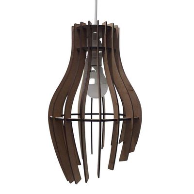 Luminária Teto Tipo Pendente Garra Mdf - Completa Cor: Mdf Cru