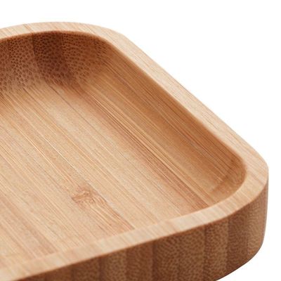 Kit Com 2 Bandejas De Bambu Retangular 28x11x1,5cm