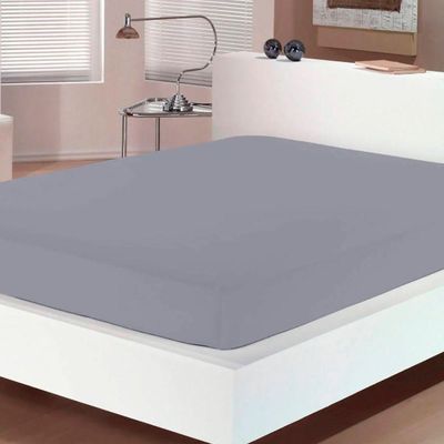 Lençol Avulso Buettner Queen Malha 100% Algodão Image Com Elástico Cinza
