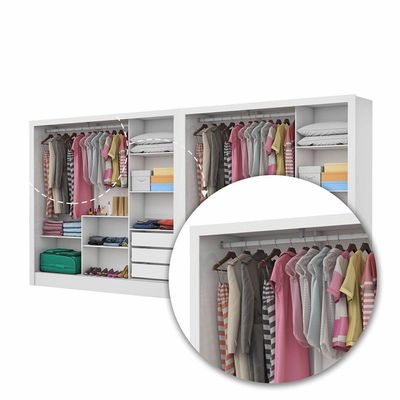 Closet Casal Duplo Dubai 6 Portas Plus 6 Gavetas Branco