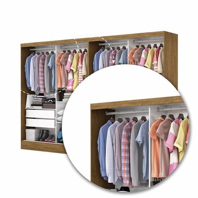 Closet Casal Duplo Belém 4 Portas 4 Gavetas Carioca Móveis Cinamomo Com Off White