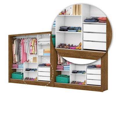 Closet Casal Duplo Dubai 6 Portas Plus 6 Gavetas Cinamomo