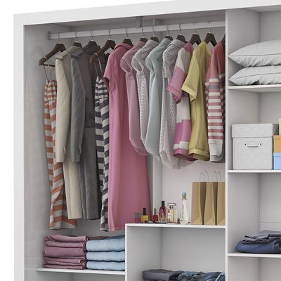 Guarda Roupa Casal Fortaleza 3 Portas Carioca Móveis Branco Cinamomo