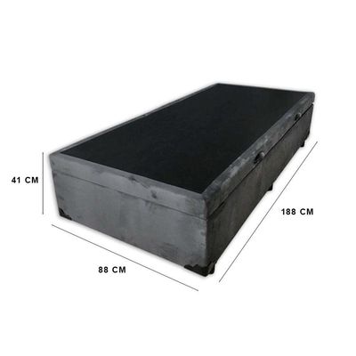 Cama Box Baú Solteiro 88 Bello Box - Suede Cinza