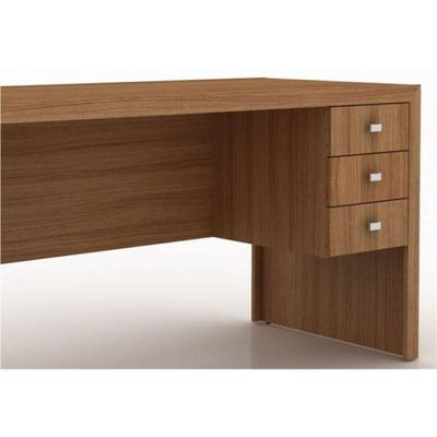 Mesa Com 03 Gavetas Para Home Office Me4113 Amendoa - Tecno Mobili