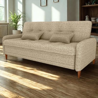 Sofa Cama 2 Lugares 206 Cm Donna Linho Vancouver E488 Palha Milani Store Palha