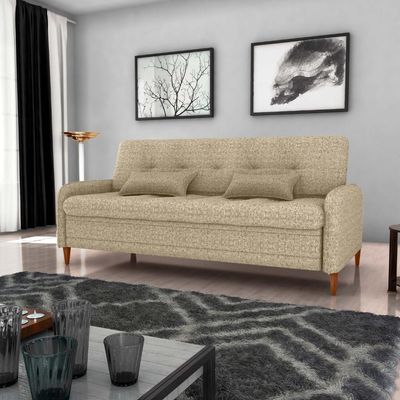 Sofa Cama 2 Lugares 206 Cm Donna Linho Vancouver E488 Palha Milani Store Palha