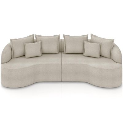 Sofá 4 Lugares Orgânico Living 290cm Ekos K01 Bouclê Bege - Lyam Decor