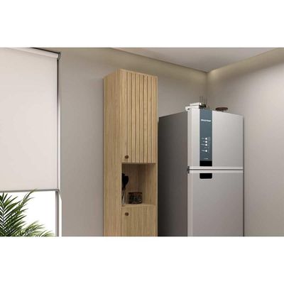 Paneleiro de Cozinha Torino c/ 2 Portas 40cm Mel/Off White - Movelbento