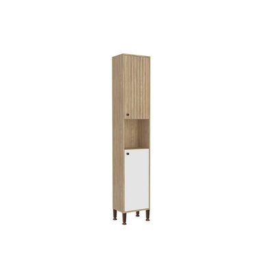 Paneleiro de Cozinha Torino c/ 2 Portas 40cm Mel/Off White - Movelbento