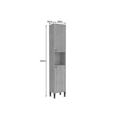 Paneleiro de Cozinha Torino c/ 2 Portas 40cm Mel/Off White - Movelbento