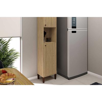Paneleiro de Cozinha Torino c/ 2 Portas 40cm Mel/Off White - Movelbento