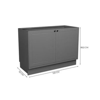 Balcão de Cozinha Évora PH 3118 c/ 2 Portas s/ Tampo 120cm Azul - Herval