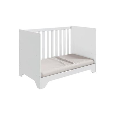 Berço / Mini Cama Infantil Popy Retrô 3 em 1 Branco/Amendoa - Peroba