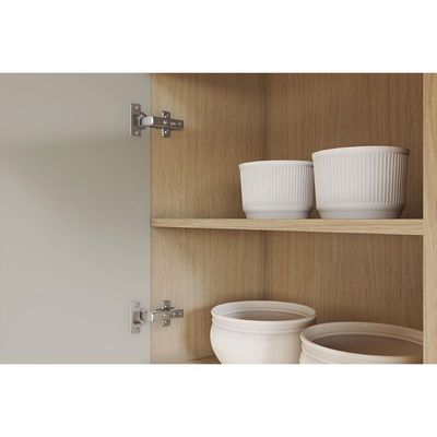 Cozinha Compacta Realeza c/ 4 Portas 5 Nichos e 2 Gavetas 160cm Carvalho/Titânio - Nesher