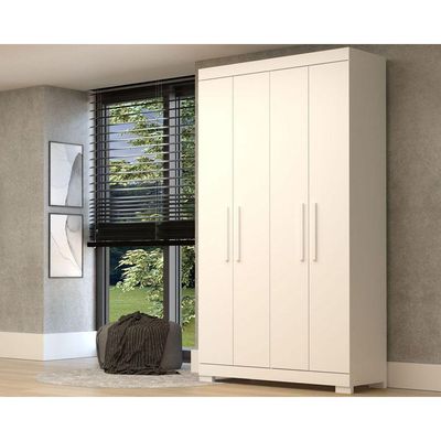 Guarda Roupa 4 Portas 2 Gavetas Lana Branco - ACP