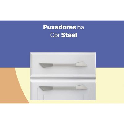 Cozinha Compacta Topazio c/ 11 Portas ( 3 c/ Vidro ) Branco - Telasul