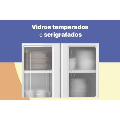 Cozinha Compacta Topazio c/ 11 Portas ( 3 c/ Vidro ) Branco - Telasul